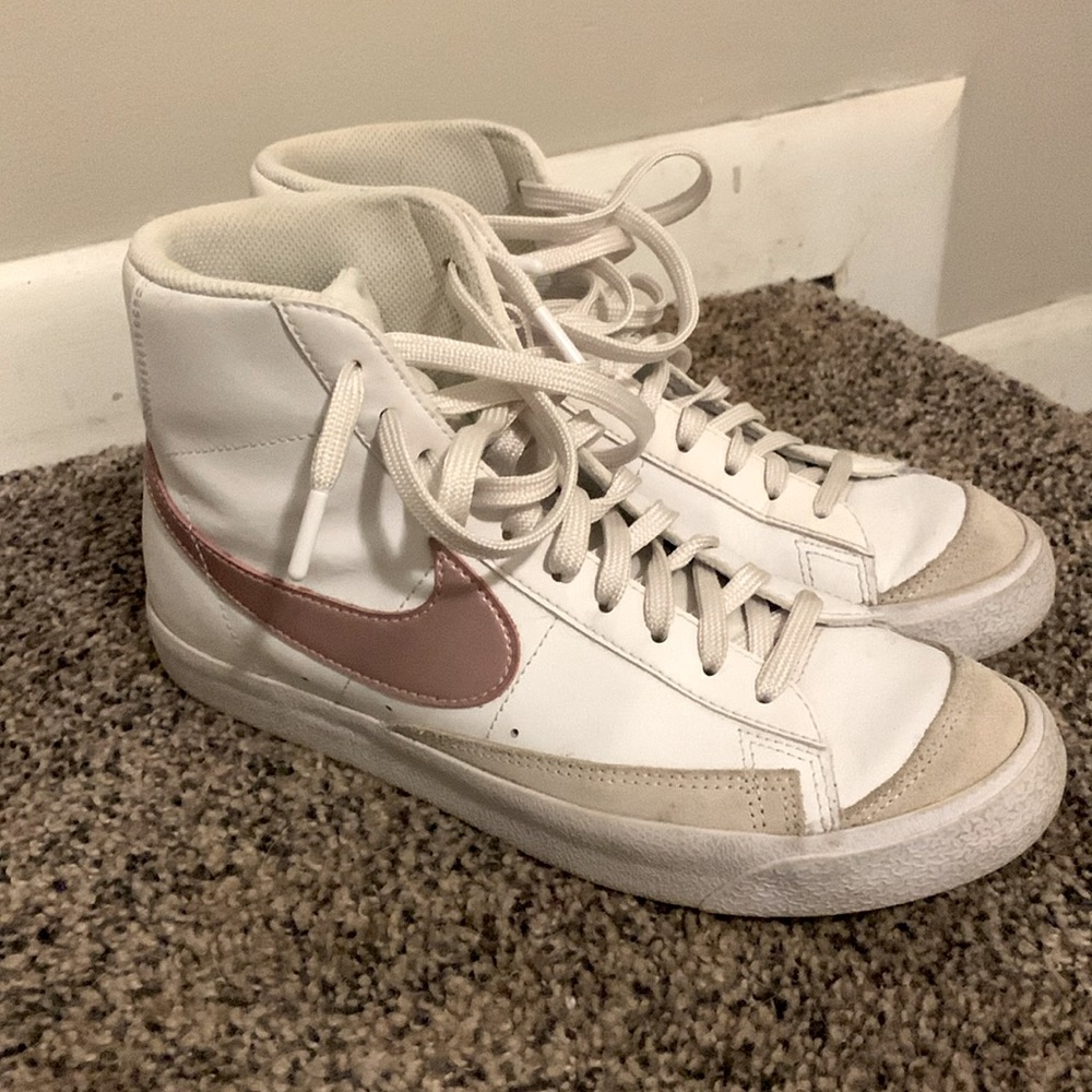 Pink Rose Gold Nike Blazers
